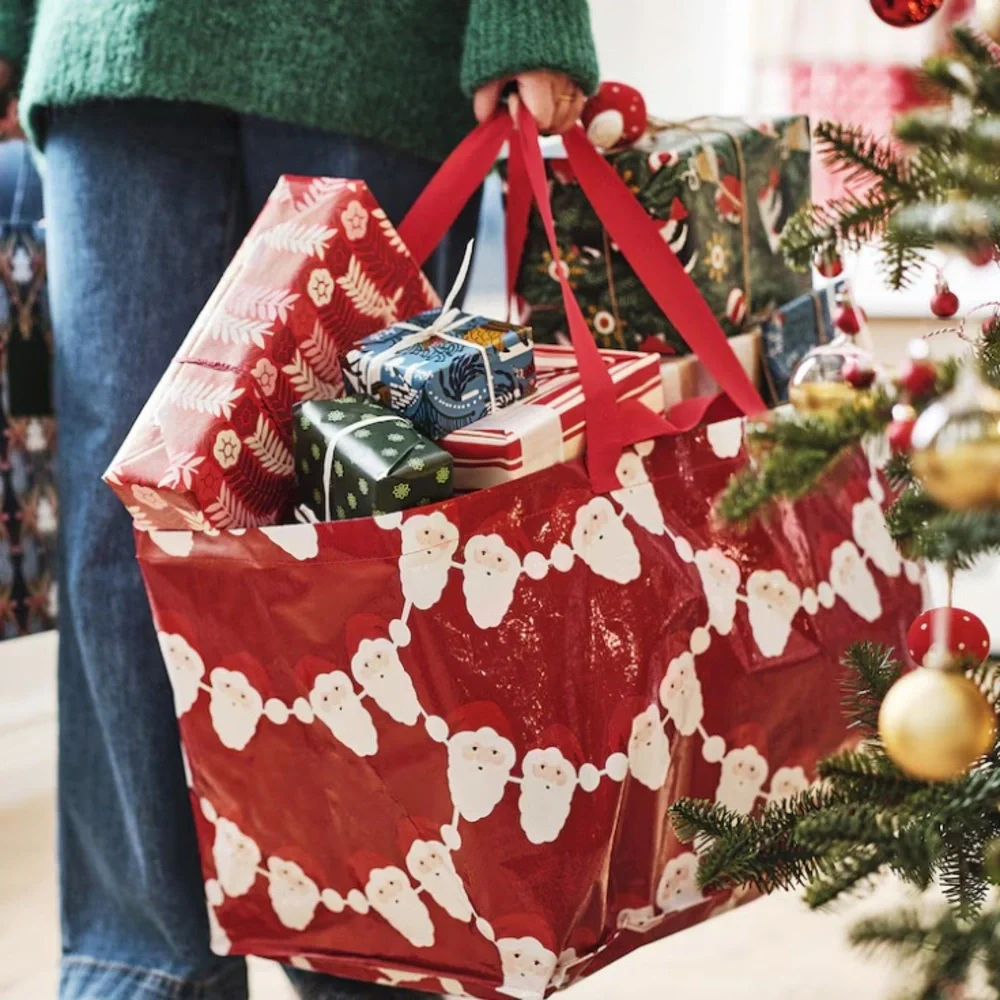 IKEA Shopping Bag Santa Limited Edition Vinterfint Large Tote Christmas Red New